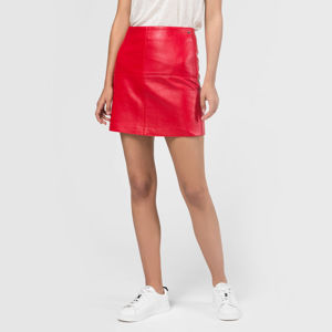 Pepe Jeans dámská červená koženková sukně Henar - S (265)